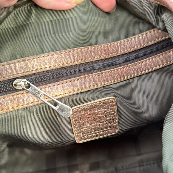 BURBERRY LUREX Leather/Canvas NOVA CHECK SATCHEL/Shoulder BAG! Good Condition🔥 - Picture 9 of 16